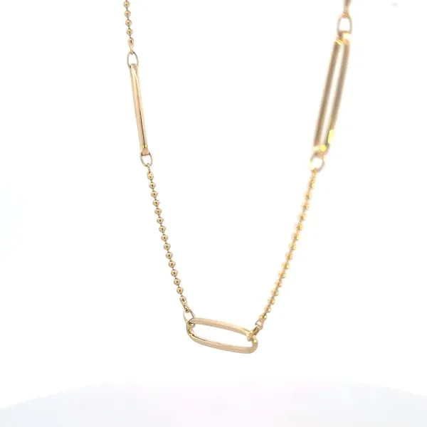 Open Link and Bead necklace-14ky Image 2 Bryan Jewelry Prattville, AL