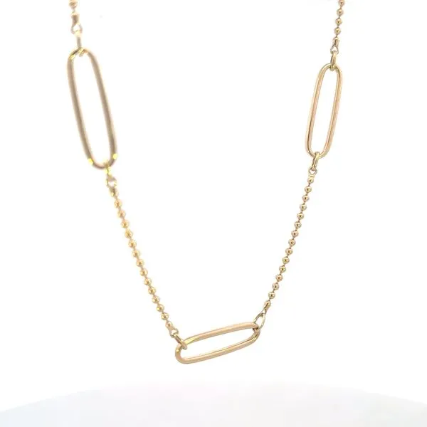 Open Link and Bead necklace-14ky Image 3 Bryan Jewelry Prattville, AL