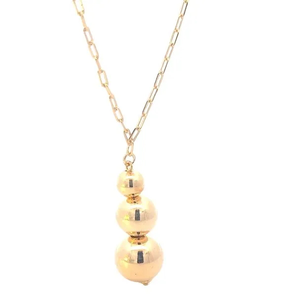 Gold Filled Paperclip chain with graduated bead Drop Image 2 Bryan Jewelry Prattville, AL