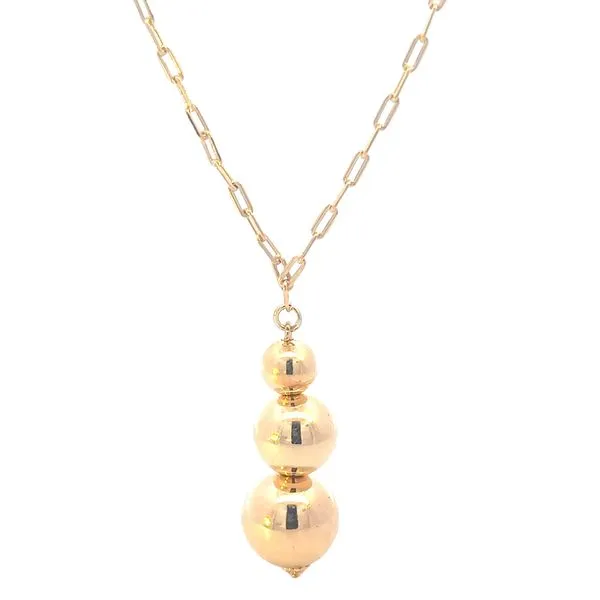 Gold Filled Paperclip chain with graduated bead Drop Image 3 Bryan Jewelry Prattville, AL