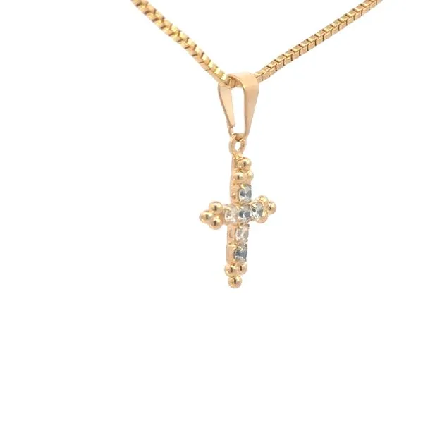 Gold Filled Petite cross pendant with cz's-18 inches Image 2 Bryan Jewelry Prattville, AL