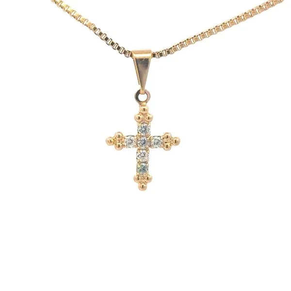 Gold Filled Petite cross pendant with cz's-18 inches Bryan Jewelry Prattville, AL