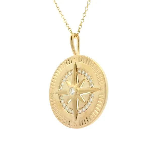 Diamond Compass Pendant Image 2 Bryan Jewelry Prattville, AL
