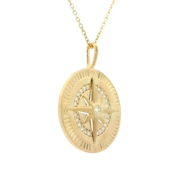 Diamond Compass Pendant Image 3 Bryan Jewelry Prattville, AL