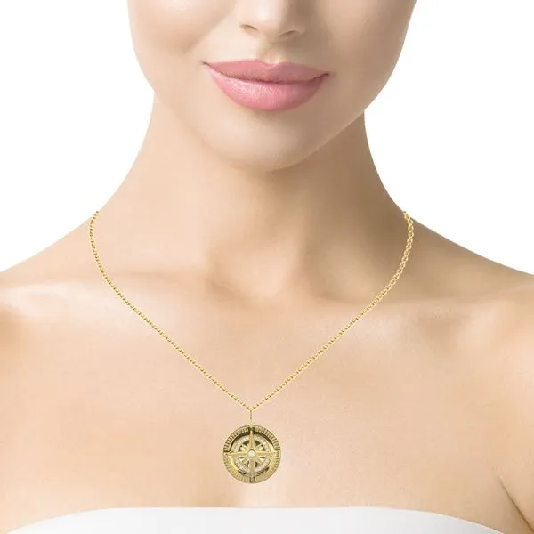 Diamond Compass Pendant Image 5 Bryan Jewelry Prattville, AL