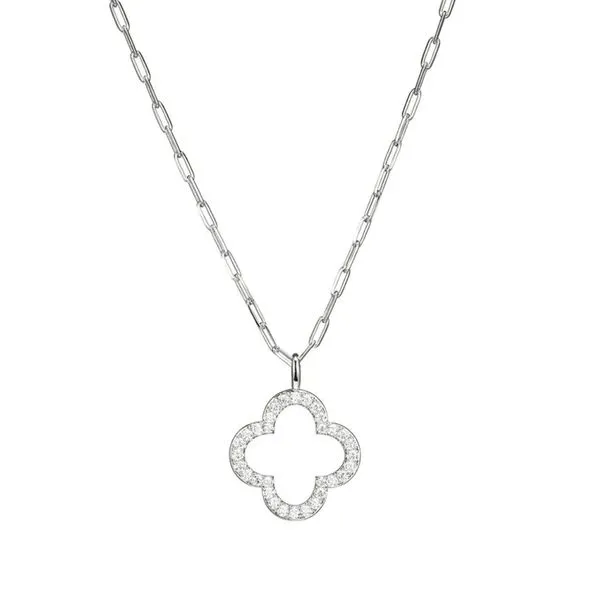 Mother of Pearl clover/Alahamba pendant in sterling silver with diamondlite cz Bryan Jewelry Prattville, AL