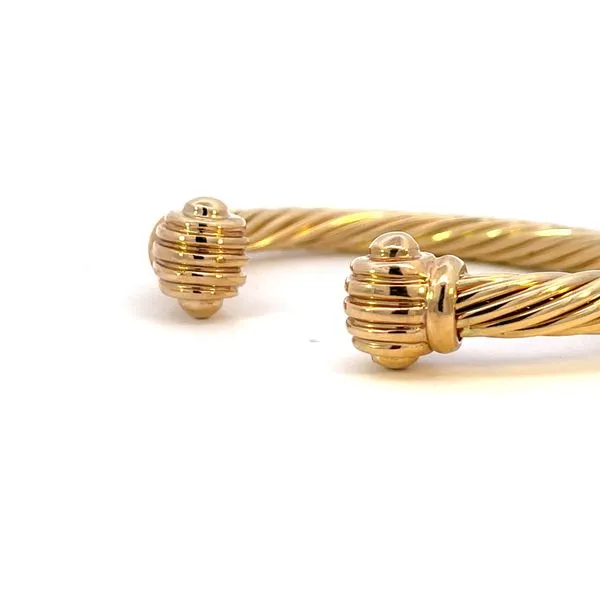 7MM COIL CUFF WITH RIBBED SCROLL CAPS Image 3 Bryan Jewelry Prattville, AL