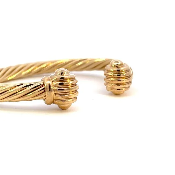 7MM COIL CUFF WITH RIBBED SCROLL CAPS Image 4 Bryan Jewelry Prattville, AL
