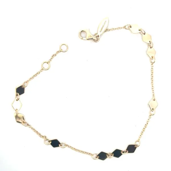 Gabriel Fashion-Gold Rhombus Station Bracelet-14ky Image 4 Bryan Jewelry Prattville, AL