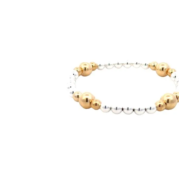 Sterling silver & goldfilled 5 inch beaded stretch bracelet Image 2 Bryan Jewelry Prattville, AL