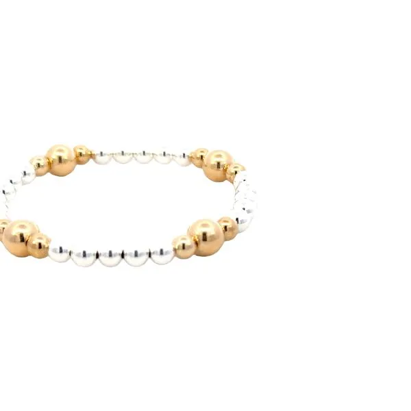 Sterling silver & goldfilled 5 inch beaded stretch bracelet Image 3 Bryan Jewelry Prattville, AL