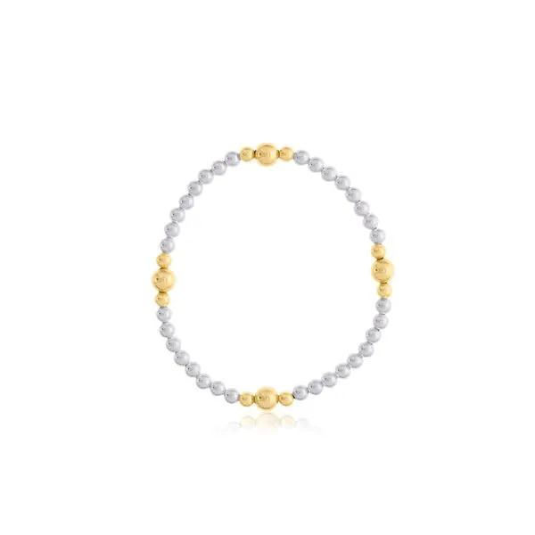 Sterling silver & goldfilled 5 inch beaded stretch bracelet Image 4 Bryan Jewelry Prattville, AL