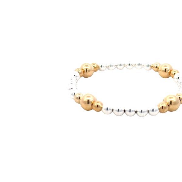 Sterling silver & goldfilled 5 inch beaded stretch bracelet Image 2 Bryan Jewelry Prattville, AL