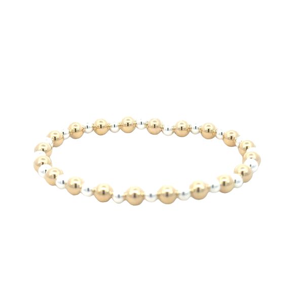 Alternating sterling & gold filled beaded bracelet-5 inch stretch bracelet Bryan Jewelry Prattville, AL