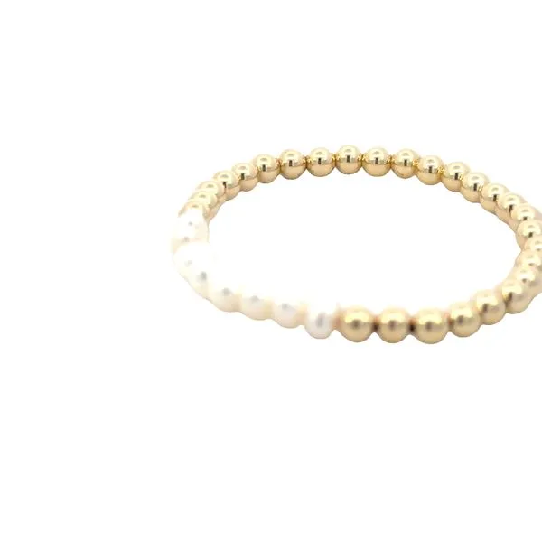Pearl and Gold filled 5 inch stretch bracelet Image 3 Bryan Jewelry Prattville, AL
