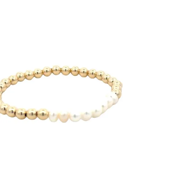 Pearl and Gold filled 5 inch stretch bracelet Image 4 Bryan Jewelry Prattville, AL