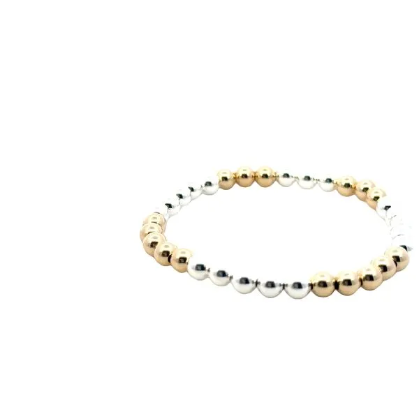 5X5 4MM Sterling Silver & Gold Filled 5 inch stretch bracelet Image 2 Bryan Jewelry Prattville, AL