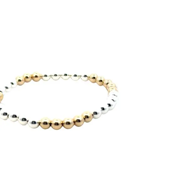 5X5 4MM Sterling Silver & Gold Filled 5 inch stretch bracelet Image 3 Bryan Jewelry Prattville, AL