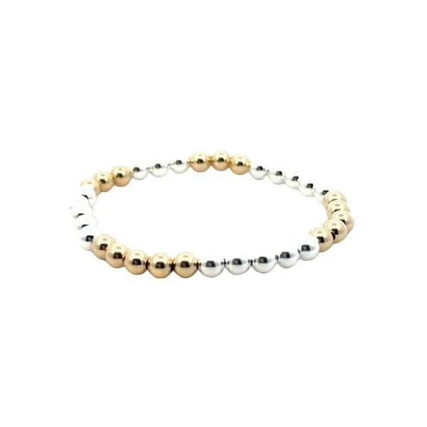 5X5 4MM Sterling Silver & Gold Filled 5 inch stretch bracelet Bryan Jewelry Prattville, AL