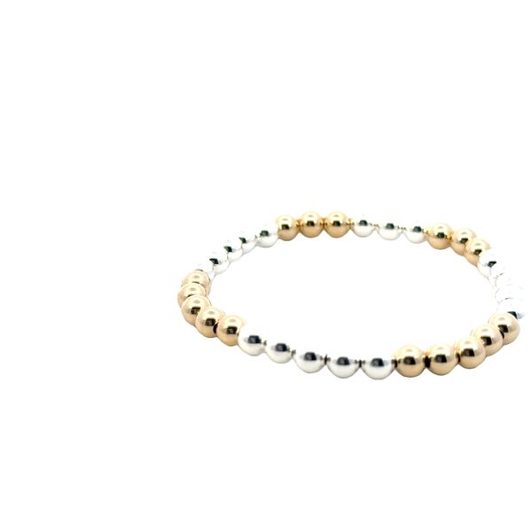 5X5 4MM Sterling Silver & Gold Filled 5 inch stretch bracelet Image 2 Bryan Jewelry Prattville, AL