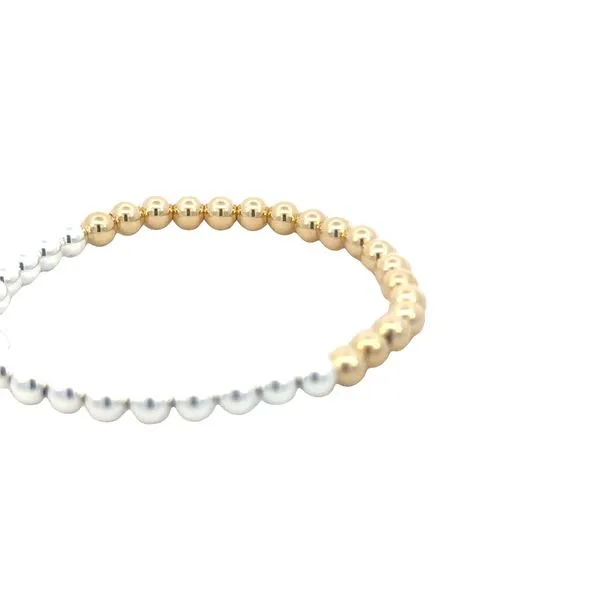 Half 4mm sterling silver stretch beaded braccelet - 5 inch Image 3 Bryan Jewelry Prattville, AL