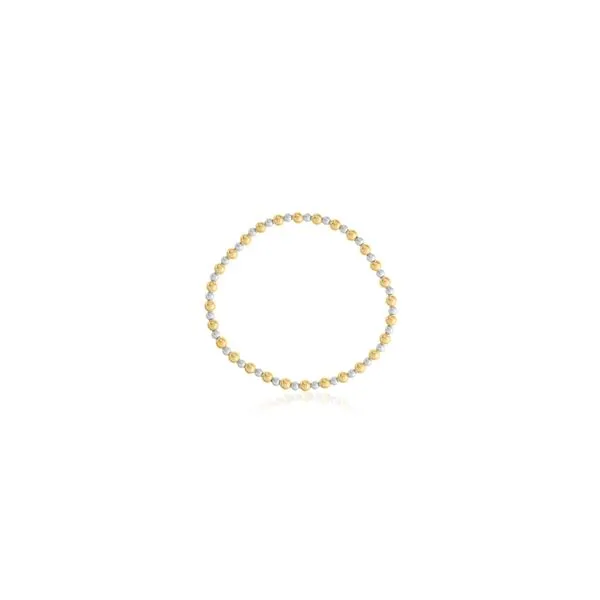 Alternating sterling & gold filled beaded bracelet-5 inch stretch bracelet Image 4 Bryan Jewelry Prattville, AL
