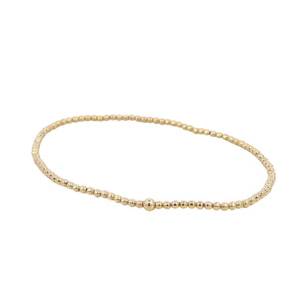 Dee Berkley 2mm gold filled  stretch beaded bracelet-5 INCH Image 2 Bryan Jewelry Prattville, AL
