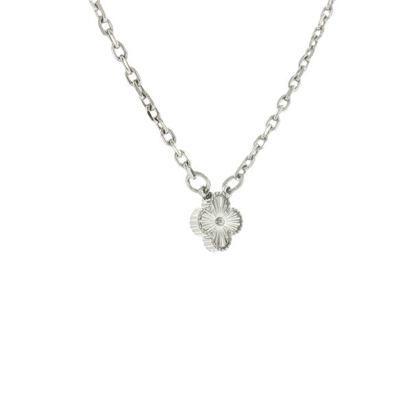 Lucky Little Charm: Children’s Stainless Steel Clover Necklace Image 2 Bryan Jewelry Prattville, AL