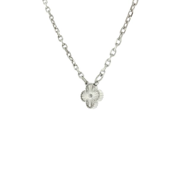Lucky Little Charm: Children’s Stainless Steel Clover Necklace Image 3 Bryan Jewelry Prattville, AL
