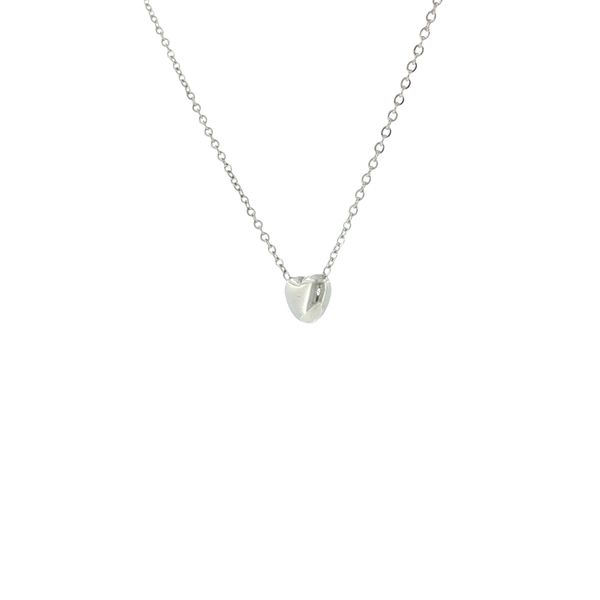 A Sweet Little Keepsake: Children’s Stainless Steel Puffed Heart Necklace Image 3 Bryan Jewelry Prattville, AL