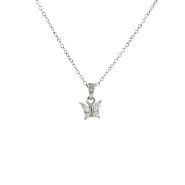 Sparkling Flutter Style: Children’s Stainless Steel CZ Butterfly Necklace Bryan Jewelry Prattville, AL