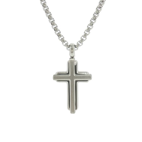 Layered Faith Design: Stainless Steel Mini Cross-in-Cross Necklace Bryan Jewelry Prattville, AL