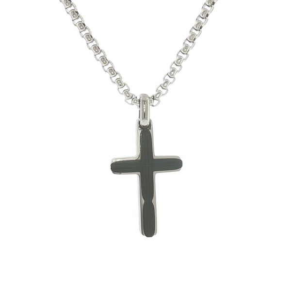 Modern Faith Style: Stainless Steel Black IP Plated Cross Necklace Bryan Jewelry Prattville, AL