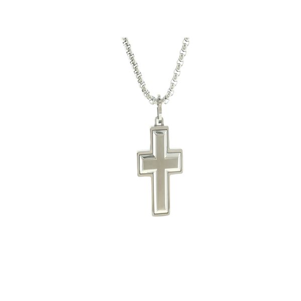 A Clear Expression of Faith: Stainless Steel Brushed-Center Cross Pendant Bryan Jewelry Prattville, AL