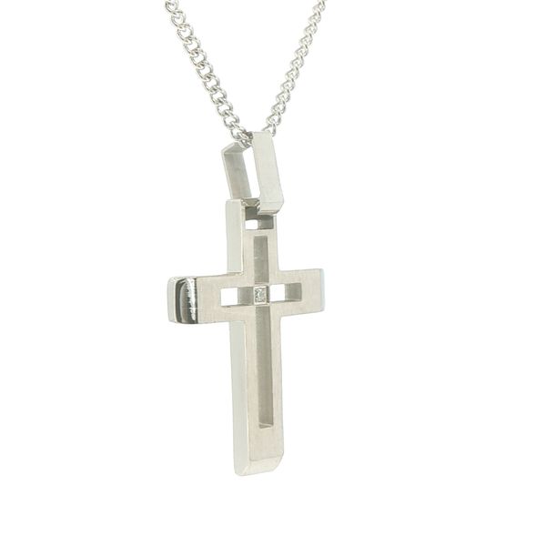 Hollow Center Cross with Diamond Accent Image 2 Bryan Jewelry Prattville, AL