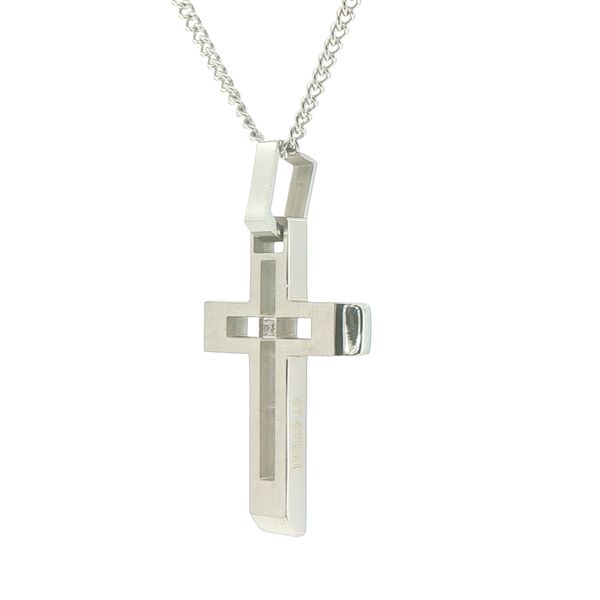 Hollow Center Cross with Diamond Accent Image 3 Bryan Jewelry Prattville, AL