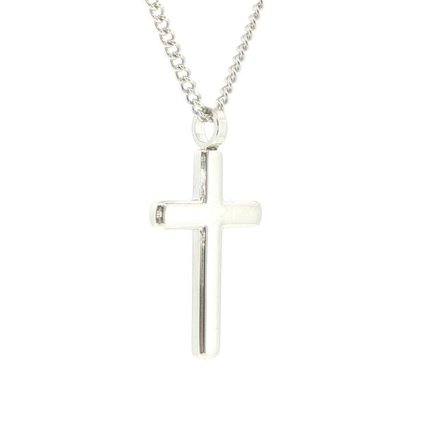 Medium Rounded Stainless Steel Cross Image 2 Bryan Jewelry Prattville, AL