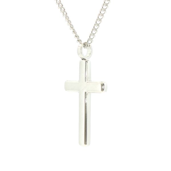 Medium Rounded Stainless Steel Cross Image 3 Bryan Jewelry Prattville, AL