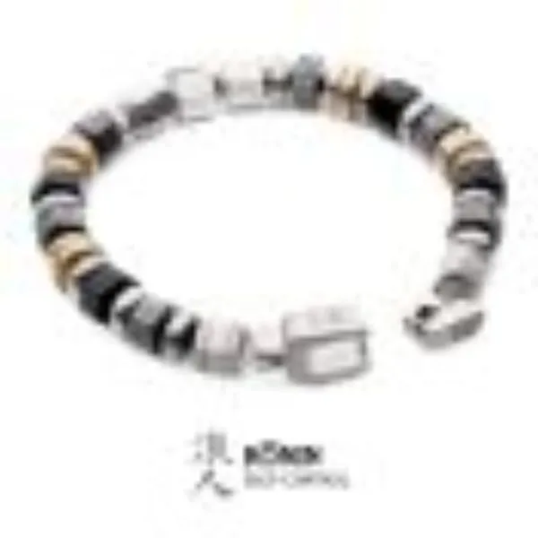 Mokume Gane, Hematite and Onyx Beads Bushido Virtue Bracelet. Bryan Jewelry Prattville, AL