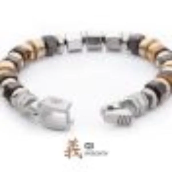 Mokume Gane, Bronzite and Tiger's Eye Beads Bushido Virtue Bracelet. Bryan Jewelry Prattville, AL