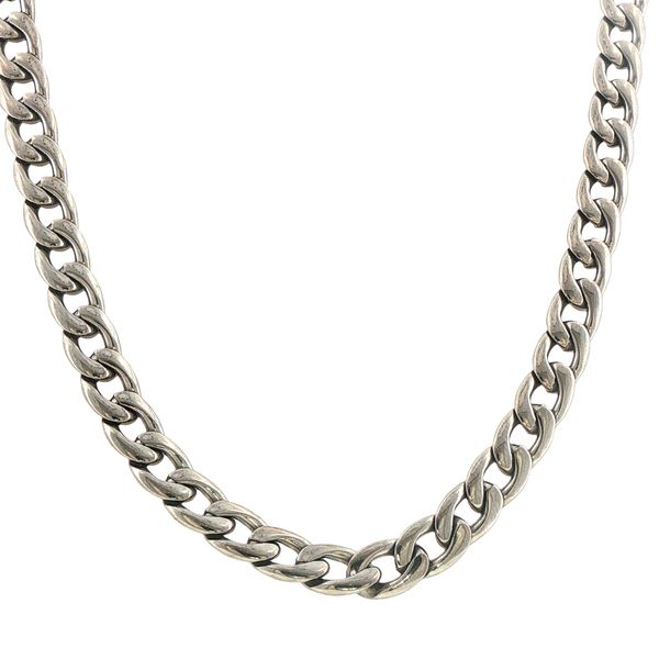 Men's 7.4mm Titanium Curb Chain Necklace with Lobster Clasp Bryan Jewelry Prattville, AL
