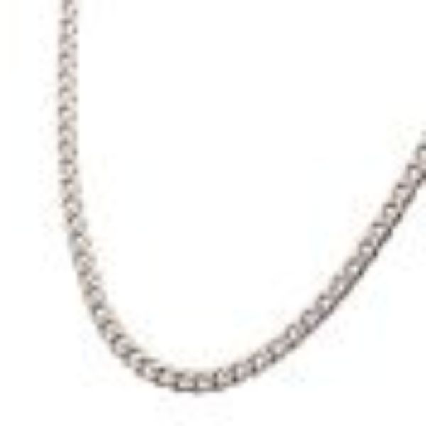 Men's 7.4mm Titanium Curb Chain Necklace with Lobster Clasp. Image 3 Bryan Jewelry Prattville, AL