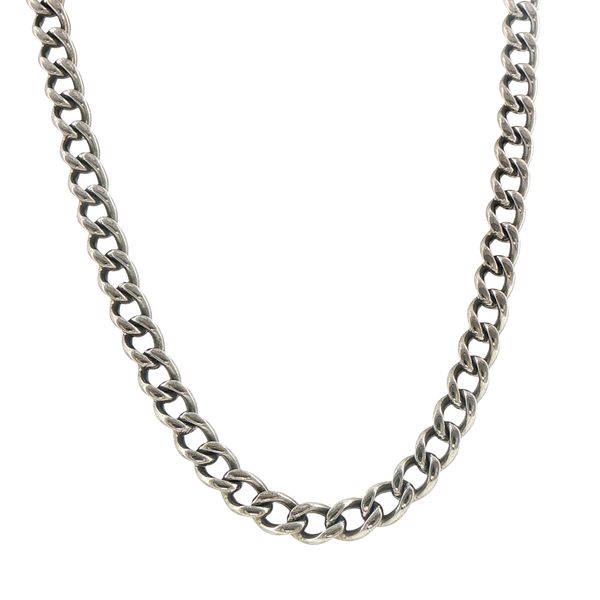 Men's 4.35mm Titanium Flat Curb Chain Necklace with Lobster Clasp. Bryan Jewelry Prattville, AL