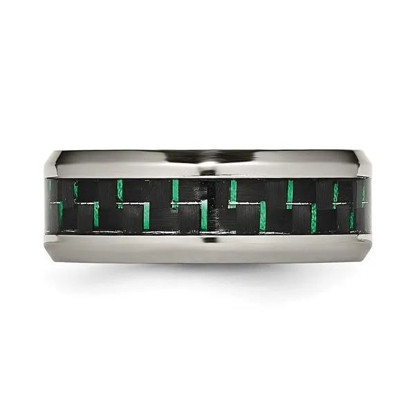 8mm Carbon Fiber Inlayed Titanium Wedding Band Image 3 Bryan Jewelry Prattville, AL