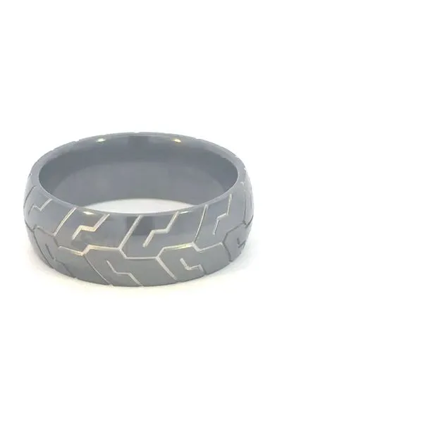 A Zirconium tire tread wedding band. Image 3 Bryan Jewelry Prattville, AL