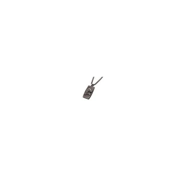 Gun Metal IP Eagle Inlay Dog Tag Pendant with Round Box Chain Image 2 Bryan Jewelry Prattville, AL