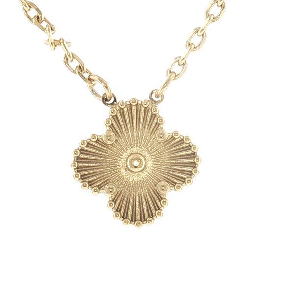 Radiant Symbol Style: Gold IP Stainless Steel Clover Station Necklace Bryan Jewelry Prattville, AL