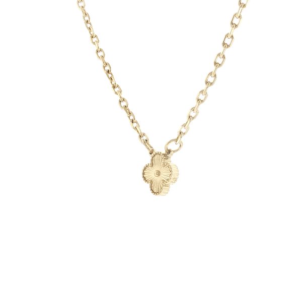 Lucky Little Charm: Children’s Gold IP Stainless Steel Clover Necklace Image 3 Bryan Jewelry Prattville, AL