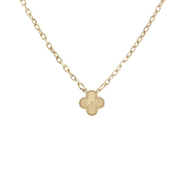 Lucky Little Charm: Children’s Gold IP Stainless Steel Clover Necklace Bryan Jewelry Prattville, AL