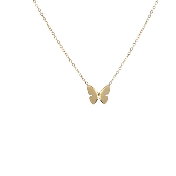 Sweet Fluttering Charm: Children’s Gold IP Stainless Steel Butterfly Necklace Bryan Jewelry Prattville, AL